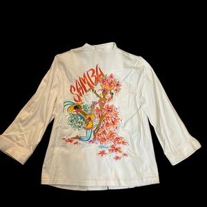 NWOT Gorgeous Vintage Bob Mackie Wearable Art Embroidered Samba Jacket